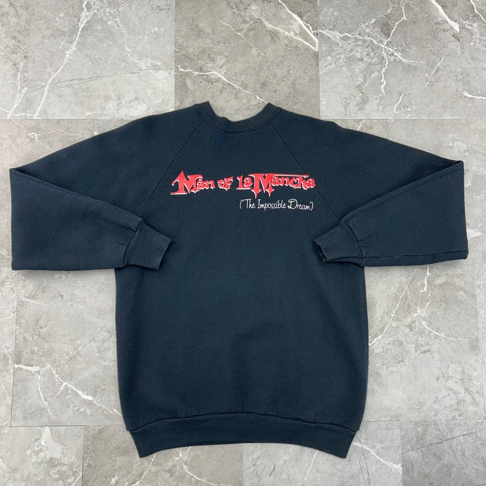 90s Vintage Man of La Mancha Sweatshirt Mens Large Don Quixote Pullover Graphic